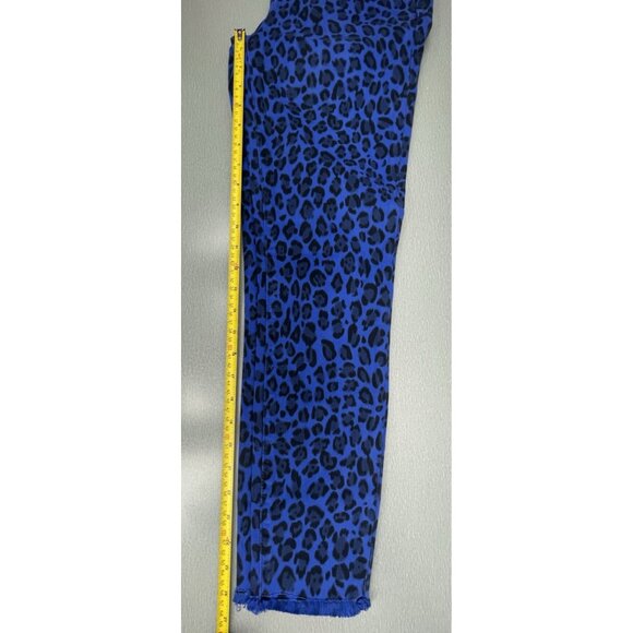 J BRAND  Blue Royal Jaguar Print Mid Rise Crop Ankle Skinny Jeans Size 28" - Picture 15 of 16